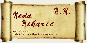 Neda Mikarić vizit kartica